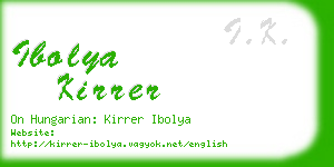 ibolya kirrer business card